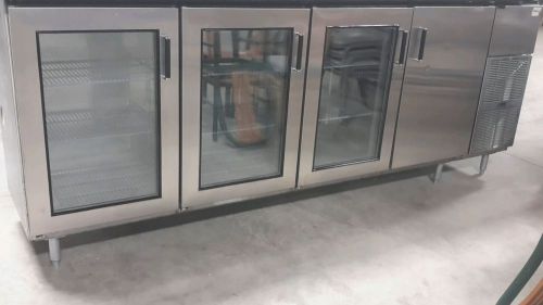 Used 111&#034; Perlick Backbar With Three Glass Doors and One Solid Door