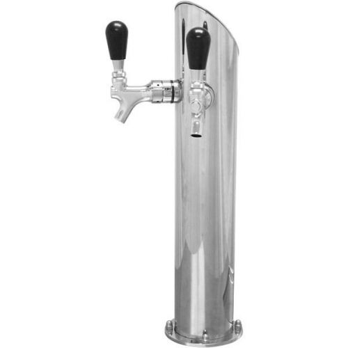 Stainless Steel Gefest Draft Towers - Glycol Cooled - 2 Faucet - Beer Kegerator