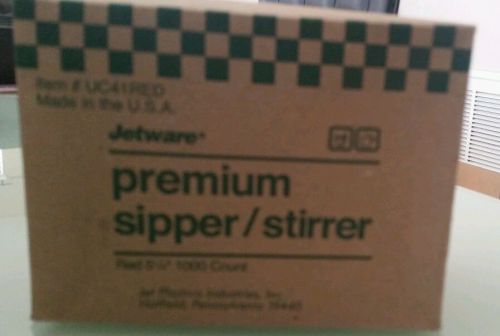 Bar Straw-Sipper-Stirrer. Red 5&#034; (Qty 1000) NEW!