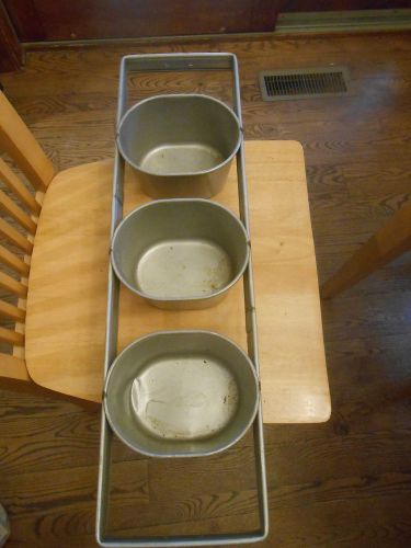 3 Strap Commercial BakeryThree Section Bread Loaf Pan Mackies 12-05 Lot of 4