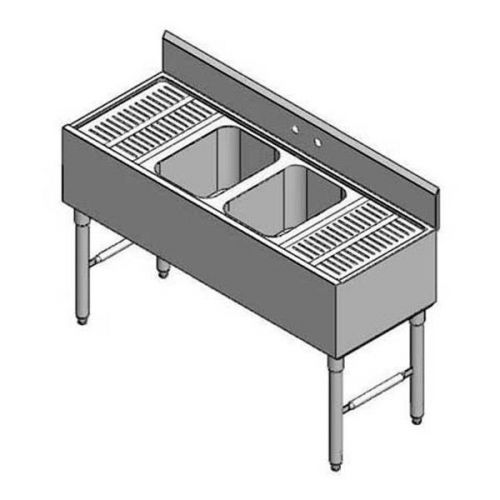 New restaurant stainless bar sink two compartment two drainboard psb-4818-2rl for sale