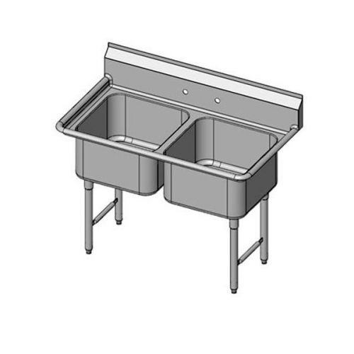 Restaurant stainless steel sink two compartment model pss18-1620-2 for sale