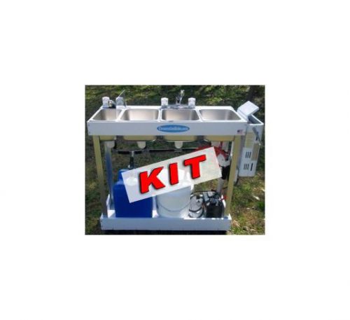 Mobile Concession Sink KIT WITH PARTS. 3 Compartment. Propane Hot Water Heater