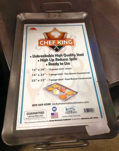 Portable Commercial Griddle Top 14&#034; X 23&#034; 2 Burner Chef KIng NSF NEW 3/16&#034; Plate
