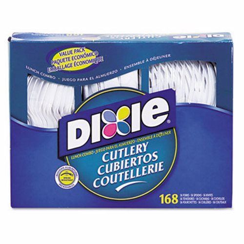 Dixie Combo Pack, Tray w/Plastic Forks, Knives, Spoons, WE, 168/Pack (DXECM168)