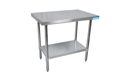 BK RESOURCES VTT-3630 ECONOMY 36&#034; X 30&#034; STAINLESS WORK TOP TABLE W/ UNDERSHELF