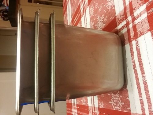 Lot of 3 vollrath 1/6-size anti-jam steel steam table pan,6&#034; deep nsf compliant for sale