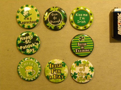 40 lot St Patrick Day Pin Back Button Irish Erin Go Leprechaun Kiss Me Luck of o