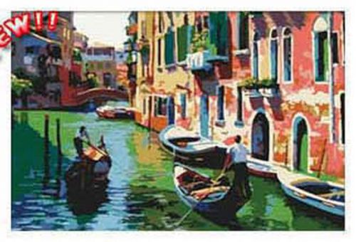 Venice gondola DIY paints by numbers kit coloring digital acrylic oil painting
