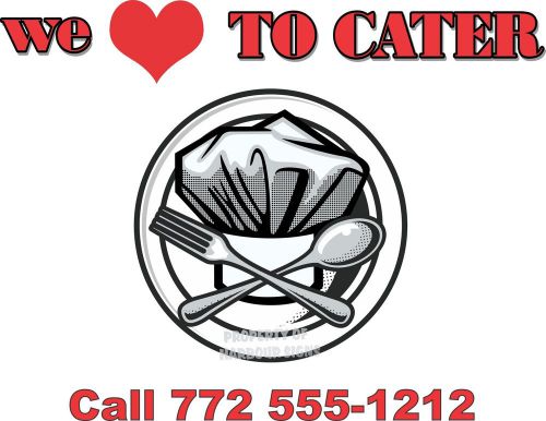 Catering Custom Decal 14&#034; Restaurant Concession Sign
