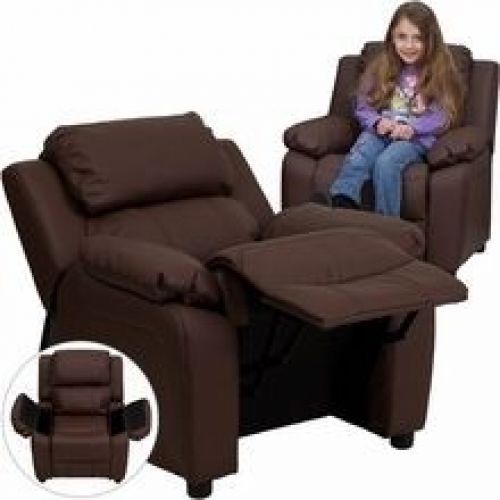 Flash Furniture BT-7985-KID-BRN-LEA-GG Deluxe Heavily Padded Contemporary Brown