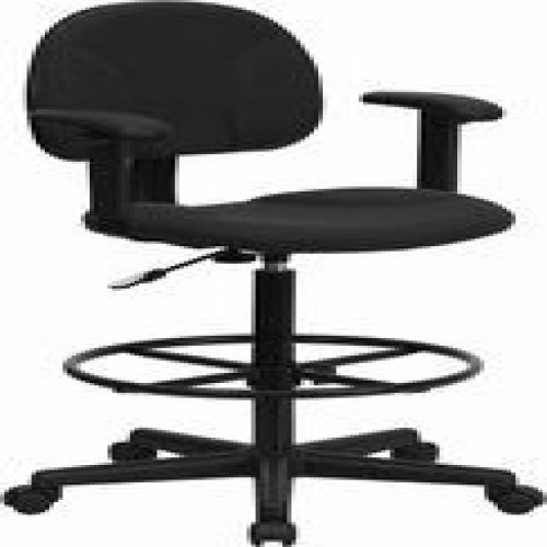 Flash furniture bt-659-blk-arms-gg black patterned fabric ergonomic drafting sto for sale