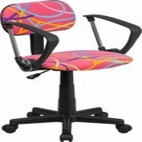 Flash Furniture BT-OLY-A-GG Multi-Colored Swirl Printed Pink Computer Chair with