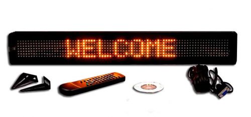 Amber 4&#034;x26&#034; led programmable sign moving message display free shipping for sale