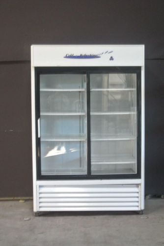 Cold Tech J2GR-47L USED 2 Door Slide Glass Door Cooler Refrigerator