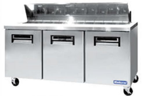 Natural cooler ncmw72-3  72&#034; mega top sandwich prep table - 18 month warranty for sale