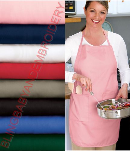 Full length apron black blue khaki white red green - pink is sold out for sale