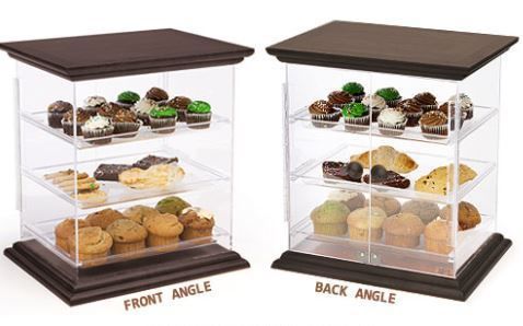 Food display, clear acrylic&amp;wood countertop/bakery/vending13033 for sale