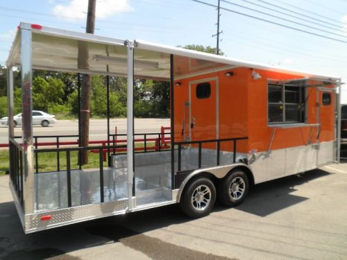 Concession Trailers 8.5&#039;x24&#039; Orange - BBQ Smoker Vending Catering Trailer