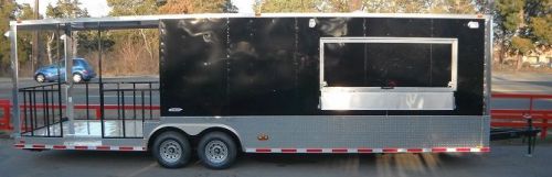Concession trailer 8.5&#039;x30&#039; black - concession food bbq smoker for sale