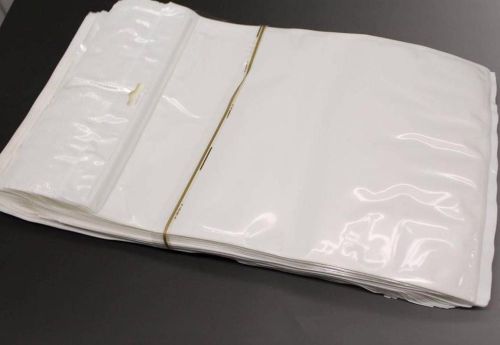 25pcs (10.50&#034;x7.75&#034;) white transparent ziplock plastic bags w/ hang hole tab tag for sale