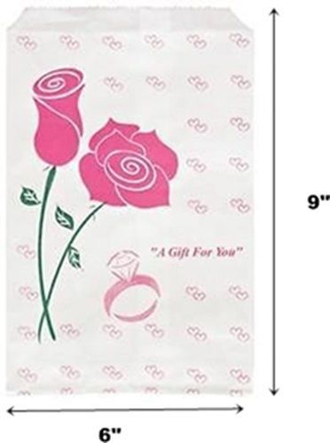 500 Pink Rose Print 6&#034; x 9&#034; Retail Party Wedding Jewelry Packaging Gift Bags