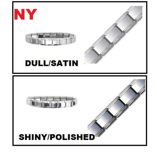 NY SELLER - 6.5&#034; to 10.5&#034;  9mm Italian Starter Link Bracelet Charm Silver