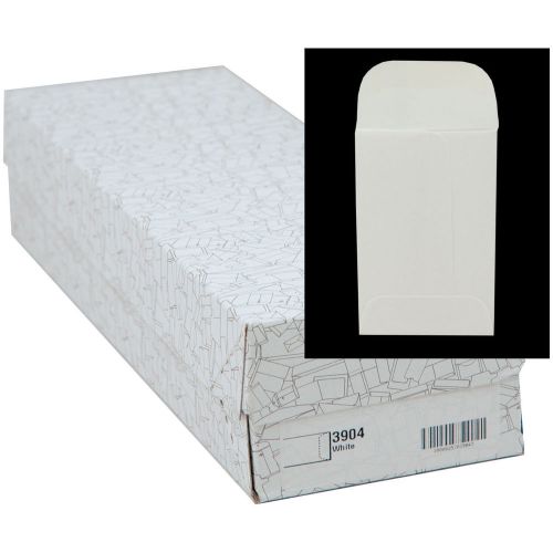 Box Of 500, 2-1/4 x 3-1/2&#034; Size 1 White Coin Envelopes, 24lb, Velpine Coins 3904