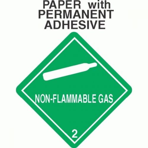 Non-flammable gas class 2.2 paper labels d.o.t. 4x4 (roll of 500) for sale