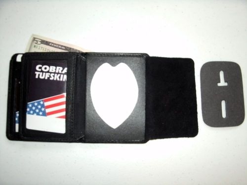 Badge ID Wallet Universal Heart Recessed Cut Out Blackinton B-1767 Bi-Fold CT-10