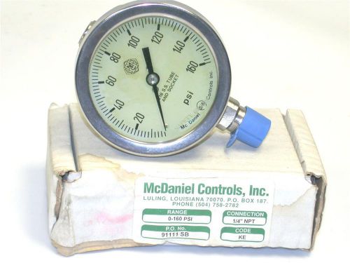 Brand new in box mcdaniel controls pressure gauge 0-160 psi 1/4&#034; npt 91111sb for sale
