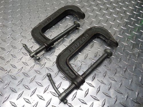 Pair of craftsman 66675 malleable c clamp 5&#034; capacity 2-1/2&#034; throat for sale
