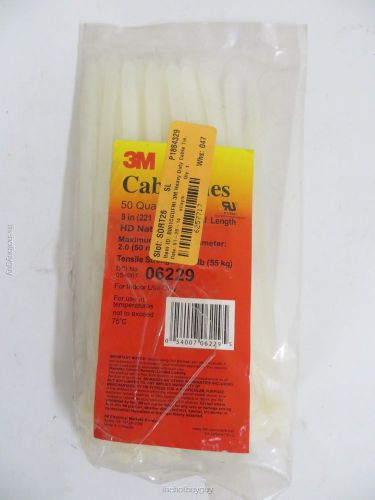 3M Heavy Duty Cable Tie, 8-Inch, Natural, 50-Count