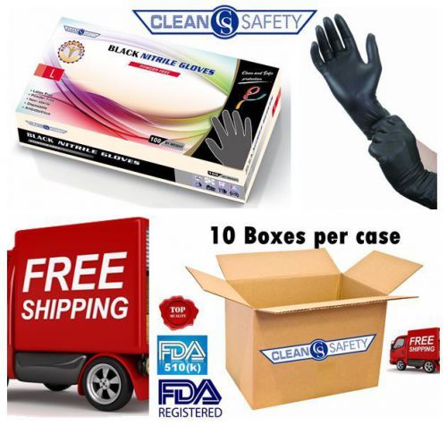 Black Nitrile Exam Powder Free Disposable gloves 6mil (10boxes/case) - Medium
