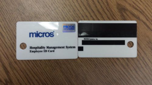 5 count sealed pack authentic micros employee id cards new! unused! for sale