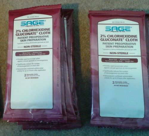 Sage 2% chlorhexidine gluconate non-sterile cloth, set of 7, 2 per pack for sale