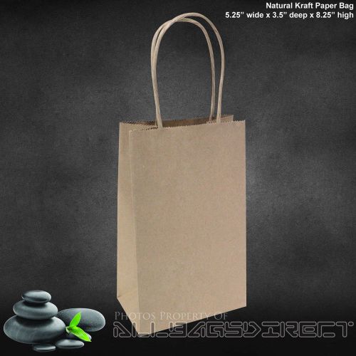 75 pcs brown paper bags gift bags retail bags merchandise bag 5.25&#034;x3.5&#034;x8.25&#034; for sale