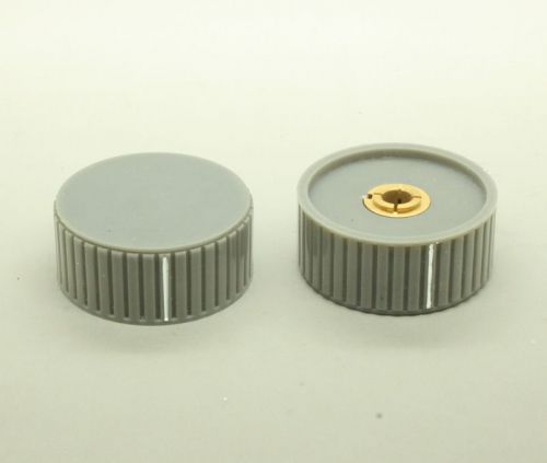 4 x Plastic Grey Top Screw Tighten Control Knob 40mmDx20mmH for 6mm Shaft
