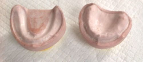 DENTAL LAB PAIR TEETH MODEL BASE SET OF 2 Edentulous Plaster Denture