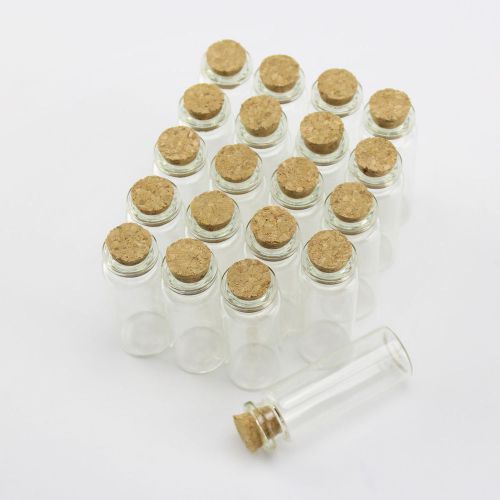 20pcs 14ml Empty Clear Cork Glass wishing collection Lab Multi-Purpose Bottles