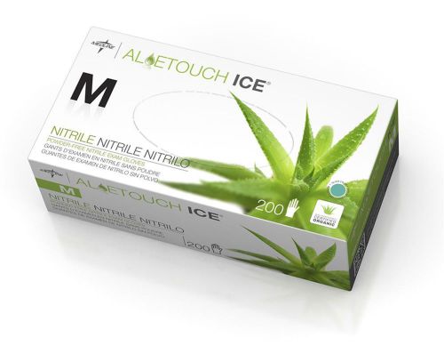 Medline aloe touch ice nitrile exam gloves #mds195286 large powder-free  200/box for sale