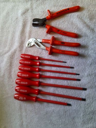 Wiha Insulated Screwdrivers, Knipex Insulated Cable Cutter and Williams Insulate