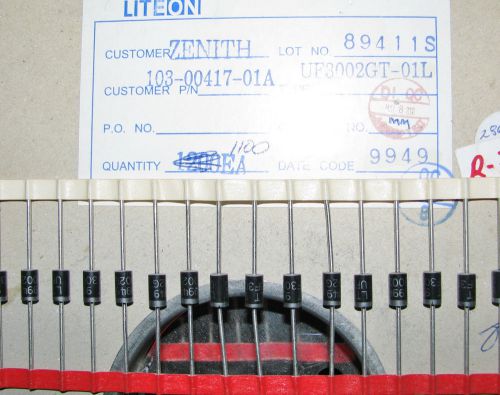 900PCS LITEON UF3002GT 100V 3A ULTRA FAST RECOVERY DIODES TUBE RECTIFIER PARTS