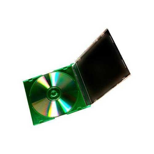 5.2mm Slim Single Jewel Case Clear Cover Green Base 200 Pack FREE SHIPPING!