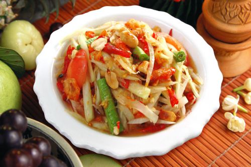 Thai food papaya salad recipe delicious spicy mail cooking home made diy health for sale