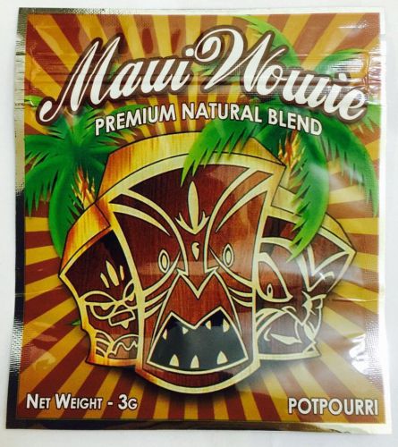100 Maui Wowie 3g EMPTY** mylar ziplock bags (good for crafts incense jewelry)