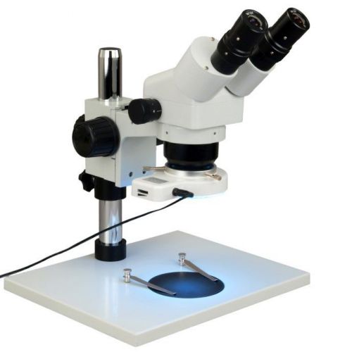 Zoom binocular stereo 10x-80x microscope +56 led ring light+large table stand for sale