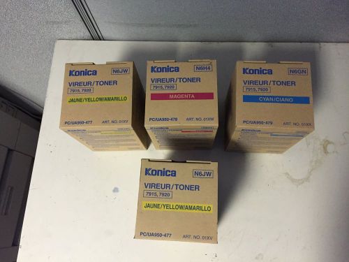 Genuine Konica 7915 7920 Color Toner Set  NPJN N6GN N6JW N6H4 New in Box!