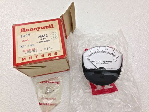 Vintage Honeywell Panel Meter Gauge Model MM2 0-50 dc microamperes