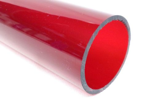 Clear Red Acrylic Extruded Plexiglas Tube - 2 inch OD x 72 inches long